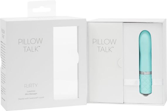 Роскошный вибратор PILLOW TALK - Flirty Teal с кристаллом Сваровски, гибкая головка | Зображення 9