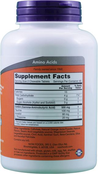 Амінокислота GABA 250mg  90 CHEWABLE TABS | Зображення 1