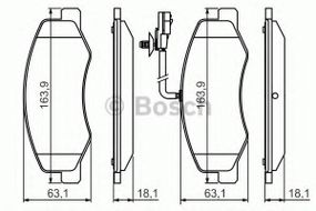 Колодка гальм. диск. OPEL MOVANO B 2.3CDTI 2010-, RENAULT MASTER IV 2010- задн. (вир-во Bosch) BOSCH 0986494499 на VAUXHALL MOVANO Mk II (B) Chassis/Cab