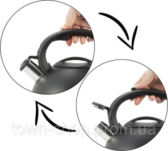 Чайник Ofenbach Happy Kettle 2.5л из нержавеющей стали со свистком, черный матовый NB-100302 | Зображення 3