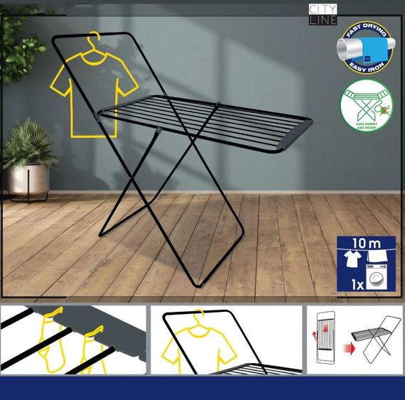 Сушарка для білизни підлогова Casa Si City Plus 10m Black (CS92287C03E) | Зображення 4