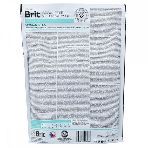 Корм сухий Brit Grain Free VetDiet Cat Struvite для котів з сечокам яною хворобою з куркою та горохом 400 г | Зображення 4