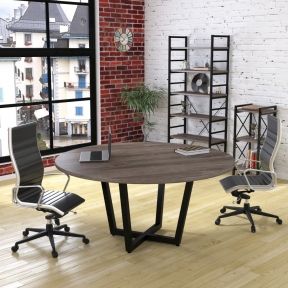 Стол круглый Loft Design D-1600 для переговоров дуб палена