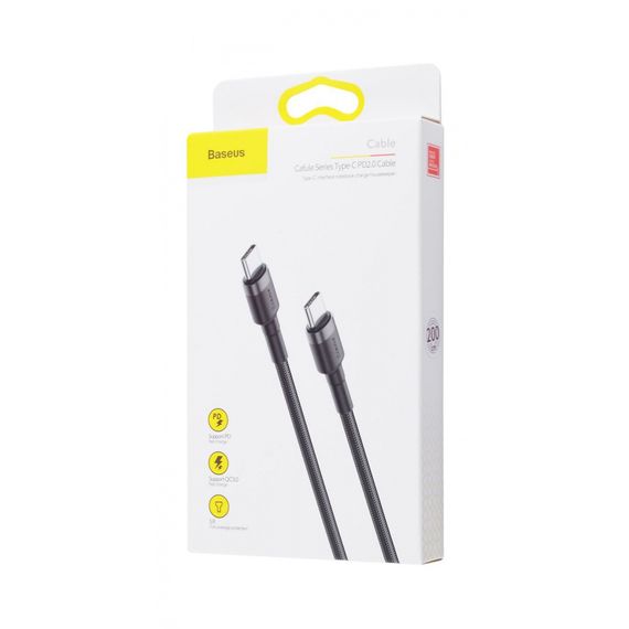 Кабель Baseus Cafule Type-C to Type-C PD 2.0 60W (2m) red | Зображення 1