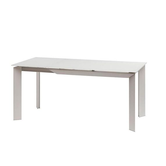 Стіл Vermont Matt White матове скло білого кольору 1200 (+500) х800х770