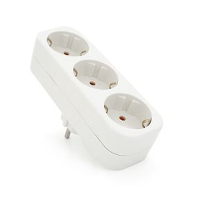 Розетка тройник с заземлением A303,White,Q10