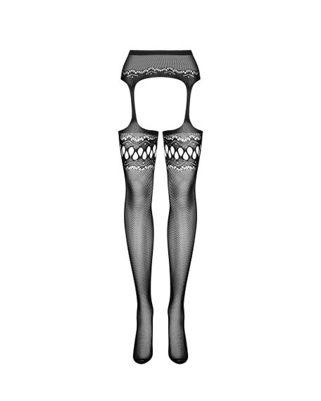 Колготки-стокинги Obsessive Garter stockings S214 Черный S/M/L | Зображення 2