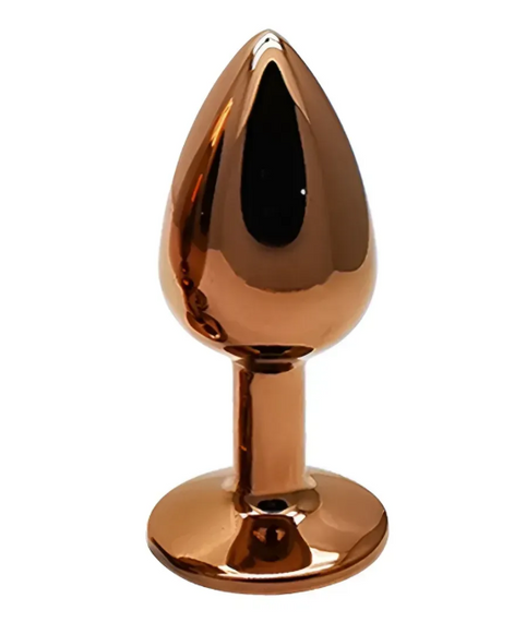 Анальна пробка з кристалом EGZO — Dark Gold Round Plug Red, розмір S Sex Aura | Зображення 2