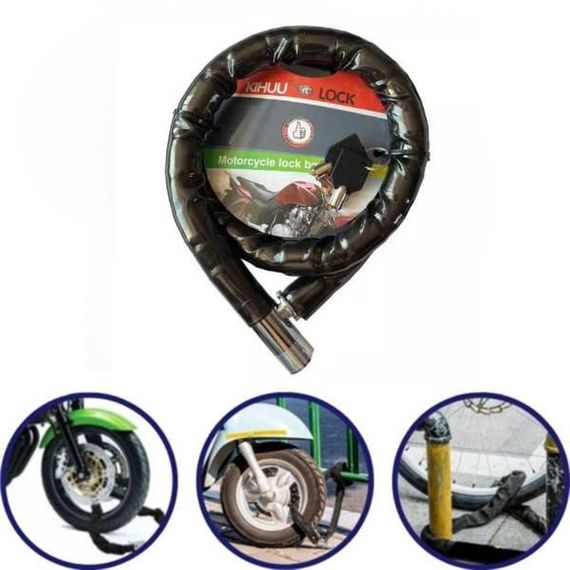 Велозамок тросовий + 2 ключі 22*100 2210 Чорний