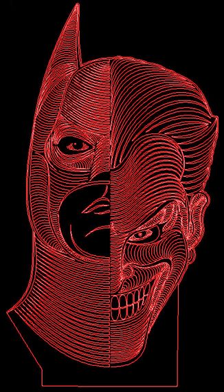 Акриловый светильник-ночник Бэтмен Джокер красный tty-n000740