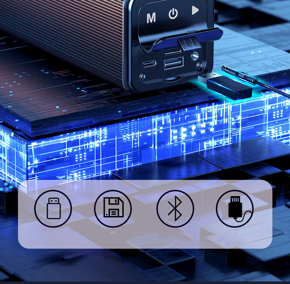 Звукова панель SV бездротова колонка 3.5MM + Bluetooth 5.0 для ПК з RGB-підсвічуванням, Чорний | Зображення 1