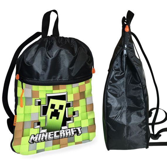 Рюкзак-мешок для обуви,спортивной формы Майнкрафт "Minecraft" детская сумка для сменки с расширителем (01260)
