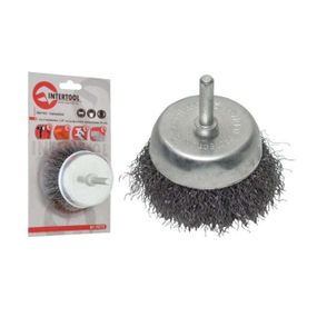 Щітка чашкова 50 мм для дриля, 1/4 (витий дріт) INTERTOOL