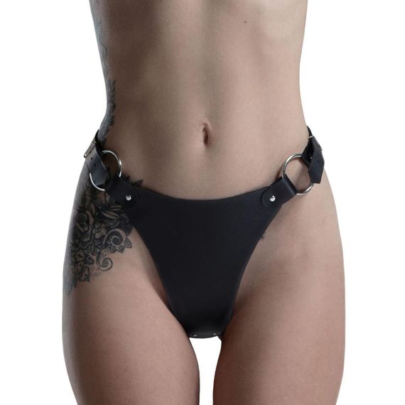 Трусики з натуральної шкіри Feral Feelings - String Bikini Black Sex Aura | Зображення 1
