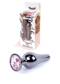 Анальная пробка - Jewellery Dark Silver Long Plug Pink Sex Aura