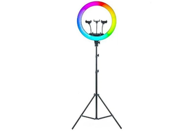 Лед-лампа кольцевая для студийного освещения Ring RGB MJ 36 36см  с пультом и штативом для фото и видео