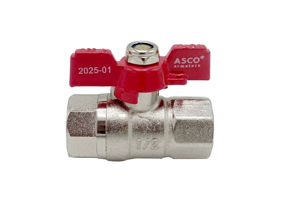Кран кульовий Nickel PRO PN40 3/4"ВВ червоний метелик ASCO 1/20 | Зображення 1
