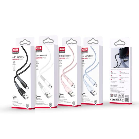 Кабель USB XO NB225 Silicone two-color Lightning Колір Бiлий | Зображення 1