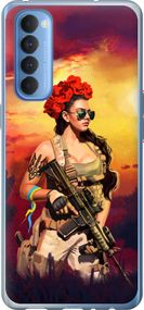 Чехол на Oppo Reno 4 Pro Украинка с оружием "5316u-2024-17620"
