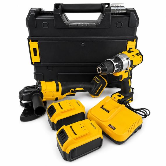 Акумуляторний набір KRAFFTEC 48V 2в1 • Болгарка 125 мм і шуруповерт KRAFFTEC з 2 акумуляторами в кейсі | Зображення 4