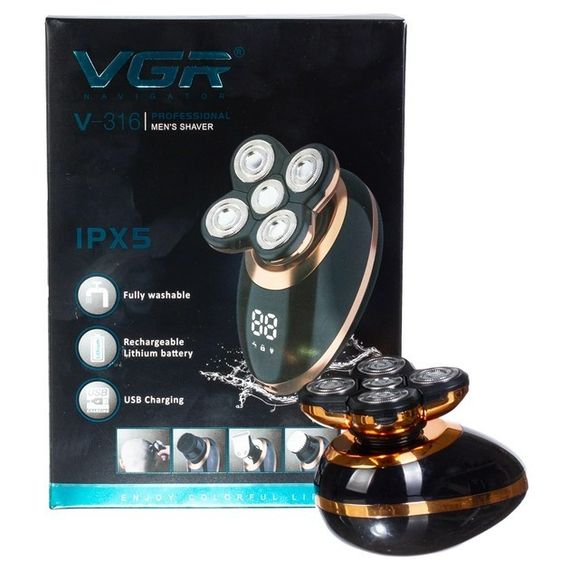 Багатофункціональна акумуляторна бритва 5 в 1 з LED-дисплеєм VGR V-316 (7898_623) | Зображення 2