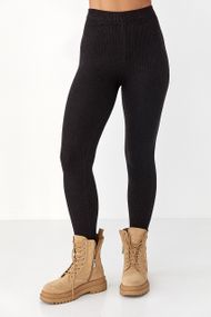 Утеплені лосини в рубчик зі штрипками - темно-коричневий цвет, ONE SIZE (є розміри)