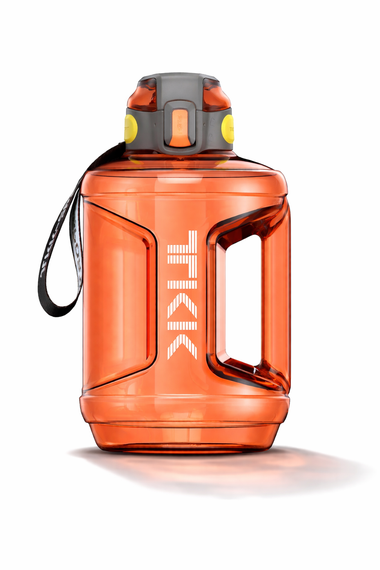 Спортивная бутылка TKK 2300 мл (2.3 л) - Терракотовый Tritan BPA-free, ударопрочная эко-бутылка с ручкой и клапаном
