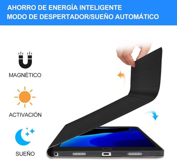 Чохол з Bluetooth-клавіатурою для iPad 10.2" 7 8 9 покоління, iPad Air 3 2019, iPad Pro 2017 10.5" з підсвіткою чорна іспанська | Зображення 4