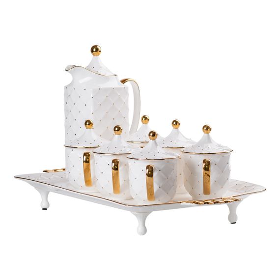 Чайный сервиз на 6 персон, с заварочным чайником, белый. | Зображення 5