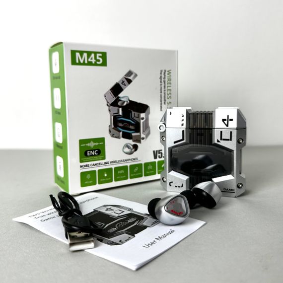 Бездротові навушники M45 series, EarBuds, Smart Case (Срібний) | Зображення 2