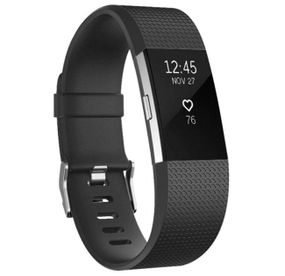 Силіконовий ремінець для фітнес браслета Fitbit Charge 2 - L Black