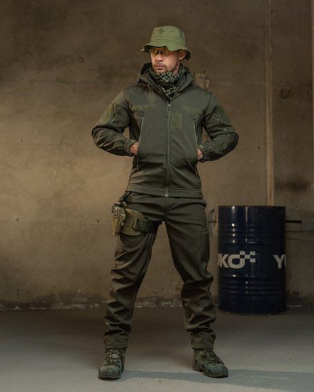 Демісезонний тактичний костюм софтшол Softshell ROCKET олива НП4862 | Зображення 4