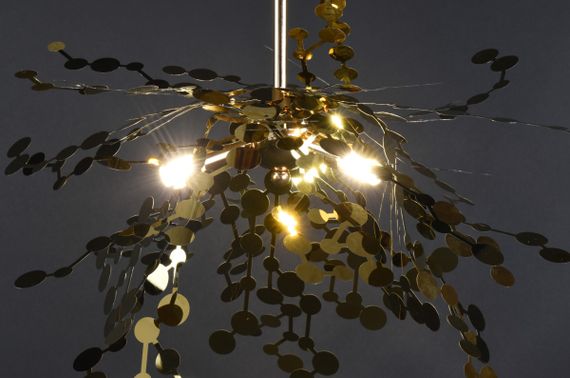 Люстра підвісна на 3 лампочки 27343 Золото 50-200х50х50 см. | Зображення 5