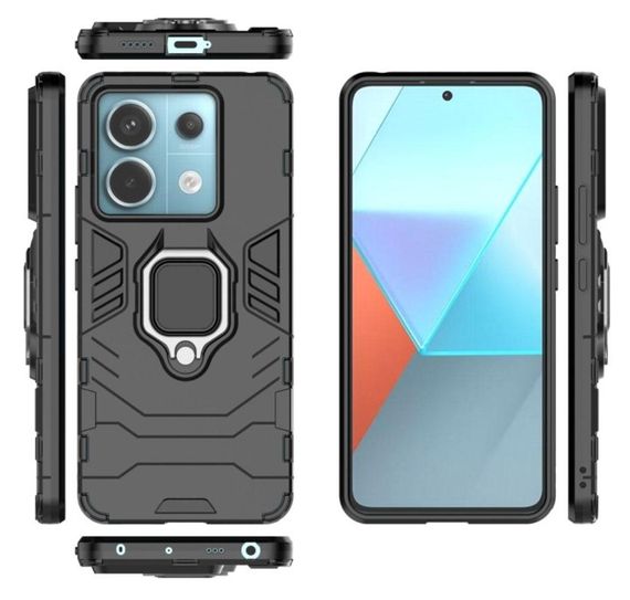 Чехол бампер Primolux Ring Armor для Xiaomi Redmi Note 13 Pro 5G / Poco X6 5G - Black | Зображення 2