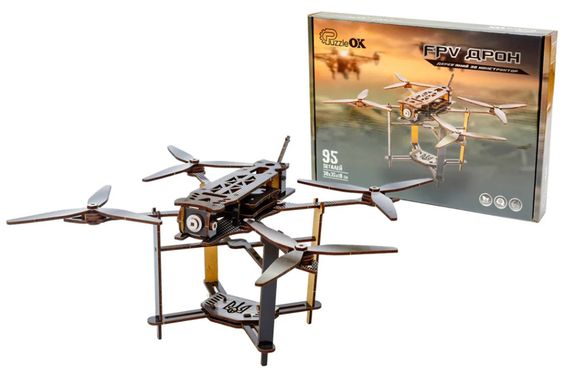 Конструктор Puz-00923 FPV "Дрон"дерев'яний, PuzzleOk