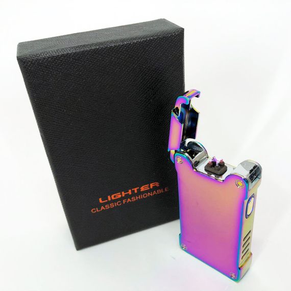Дугова електроімпульсна запальничка із USB-зарядкою ліхтариком LIGHTER HL-437. FI-691 Колір: хамелеон | Зображення 7