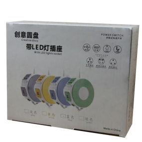 Мережевий фільтр 220V LED (3 розетки + 2 USB)
