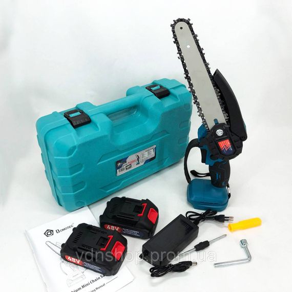 Легкая электропила для сада Domotec 8"(20см) 48 В, Цепная электропила для садовых работ AV-83 | Зображення 1