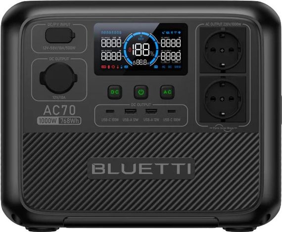 Зарядна станція Bluetti AC70 / 1000 Вт / 768 Вт.год / LiFePO4