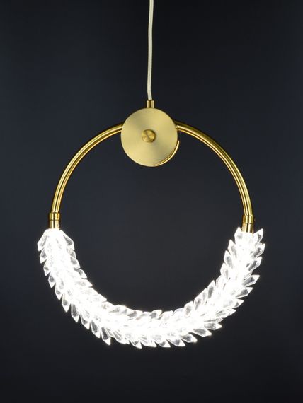 Люстра світлодіодна підвісна LED світильник для квартири на стелю лед 26482 Латунь 40-180х10х33 см. | Зображення 1