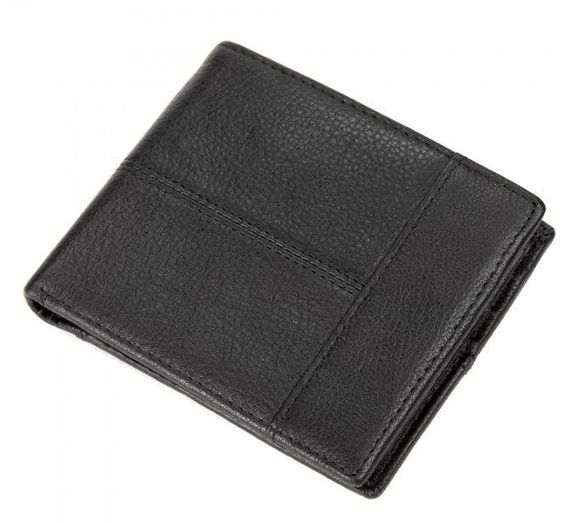 Кожаное мужское портмоне Tiding Bag, черный