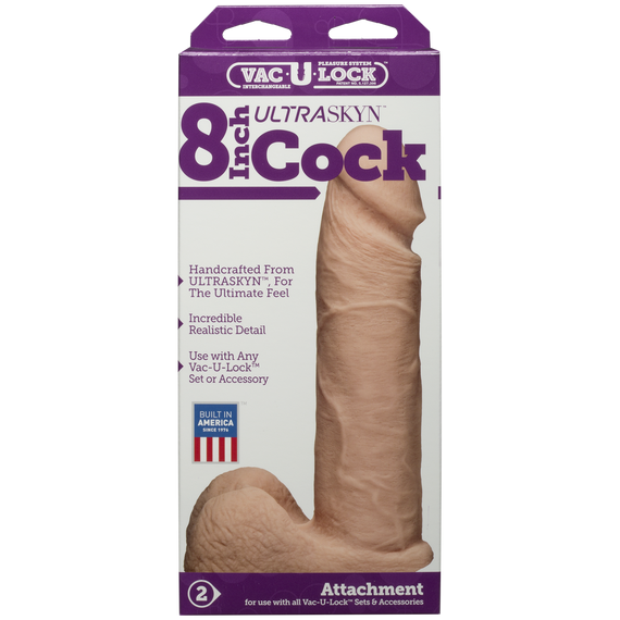 Фалоімітатор Doc Johnson Vac-U-Lock - 8 Inch ULTRASKYN Cock White (м'яте паковання!!!) Sex Aura | Зображення 5