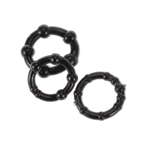 Набір ерекційних кілець (3 шт.) Універсальний. Чорний 38009