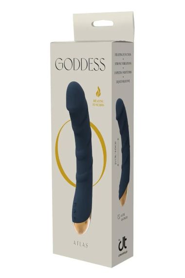 Вибратор с функцией нагрева и рельефом Dream Тoys Goddess Collection Atlas синий Sex Aura