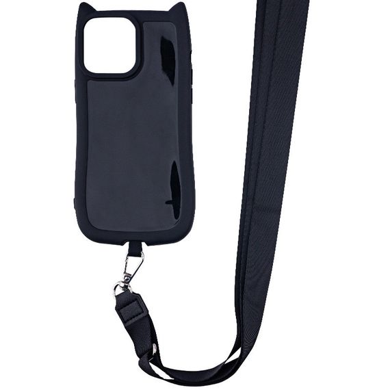 Чохол TPU GETMAN Cat with straps для Apple iPhone 16 Pro (6.3") Black | Зображення 1