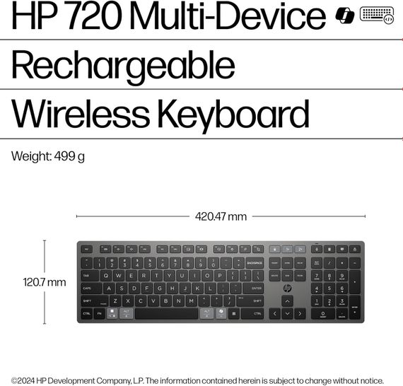 Клавиатура мембранная HP 720 Multi-Device Rechargeable 9T5B1AA | Зображення 5