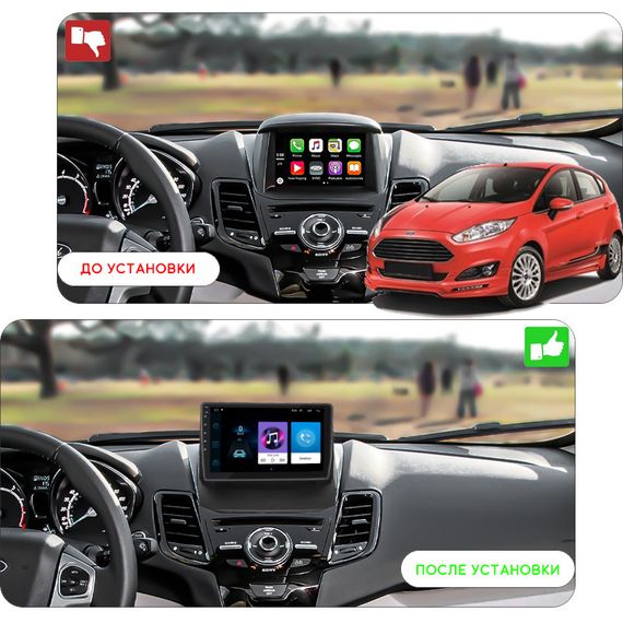 Штатная магнитола 9" Lesko для Ford Fiesta Mk6 Рестайлинг 2012-2019  1/16Gb/ Wi-Fi Optima Форд | Зображення 2