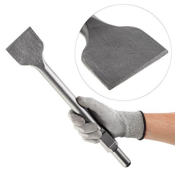 Зубило для каменю HEX 30*410 мм, ширина 75 мм. INTERTOOL SD-04631 | Зображення 1