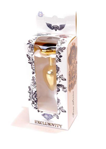Анальна пробка B - Series HeavyFun Jawellery Gold Heart, чорна | Зображення 7