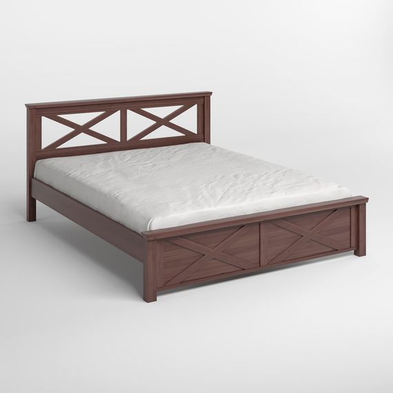 Двоспальне дерев'яне ліжко Mebigrand Прованс Н Горіх темний 160х200 см (MBG-3153) | Зображення 1